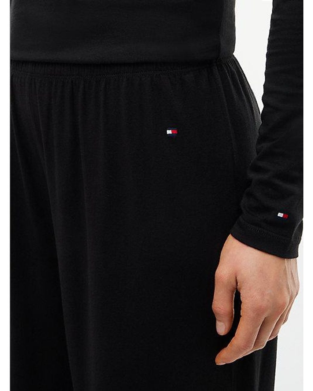 Tommy Hilfiger Black Lace Trim Relaxed Pyjama Bottoms
