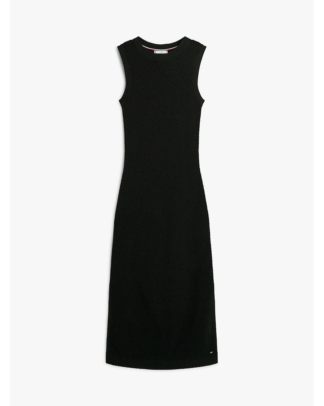 Tommy Hilfiger Black Crochet Maxi Tank Top Dress