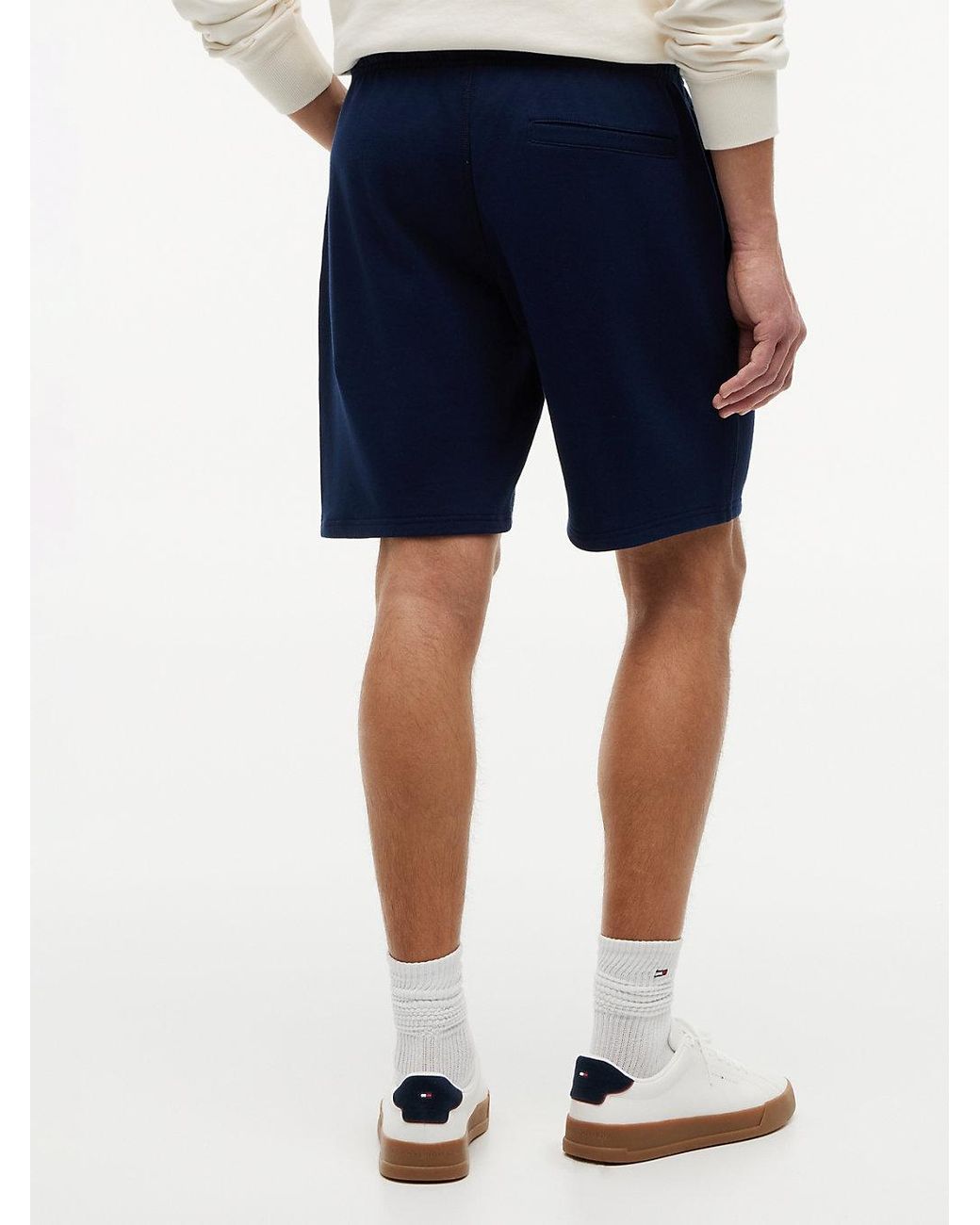 Tommy Hilfiger Blue Logo Embroidery Terry Sweat Shorts for men