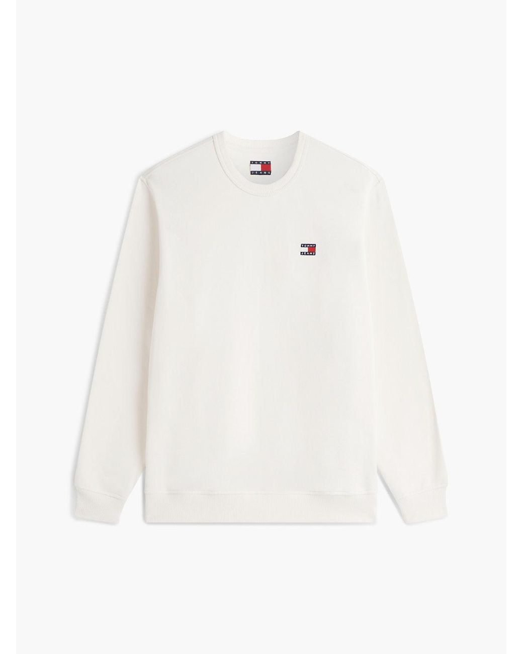 Tommy Hilfiger White Tommy Badge Crew Neck Sweatshirt for men