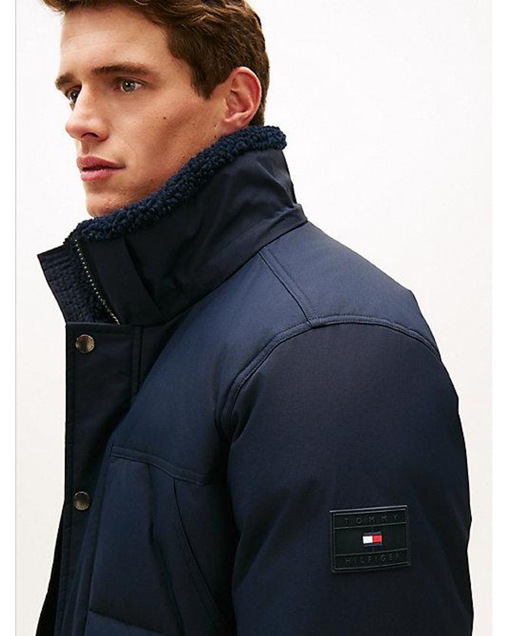 Tommy Hilfiger Blue Water Repellent Padded Utility Parka for men