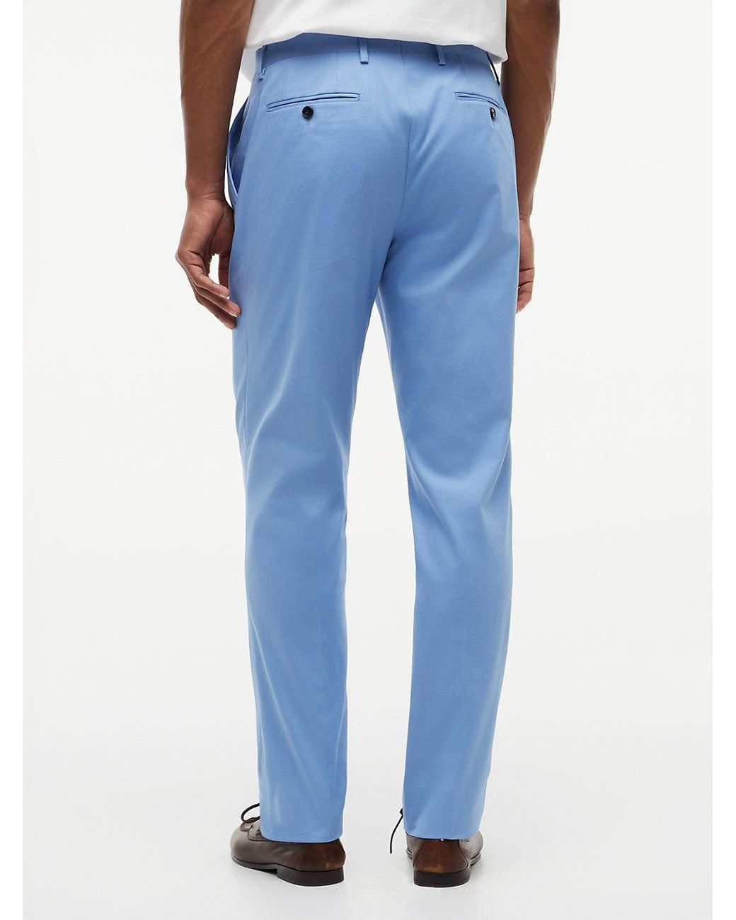 Tommy Hilfiger Blue Regular Gabardine Pressed Crease Trousers for men