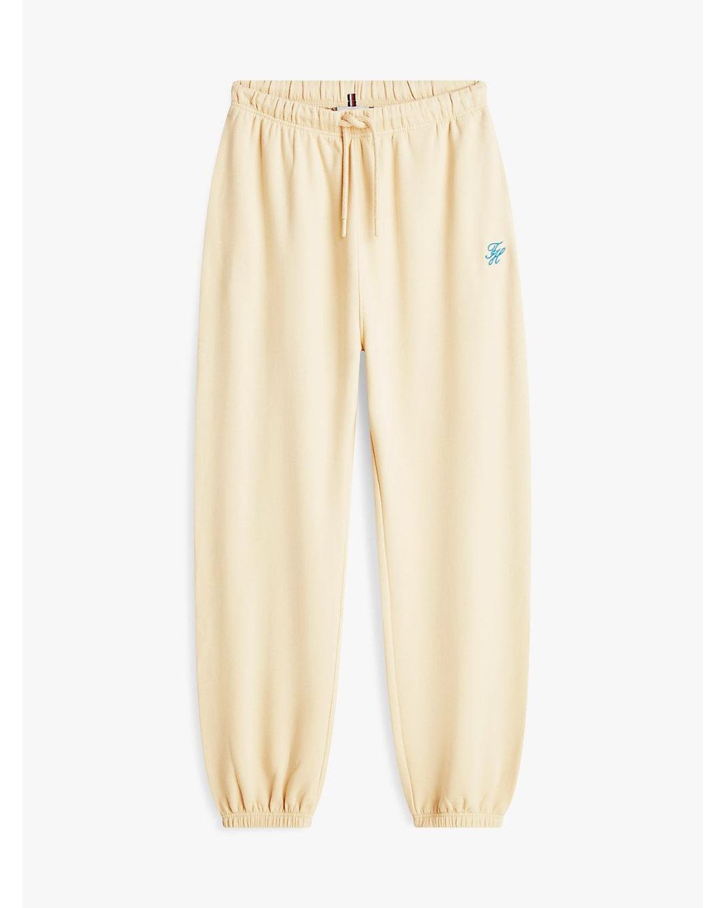 Tommy Hilfiger Natural Logo Embroidery Cuffed Leg Joggers