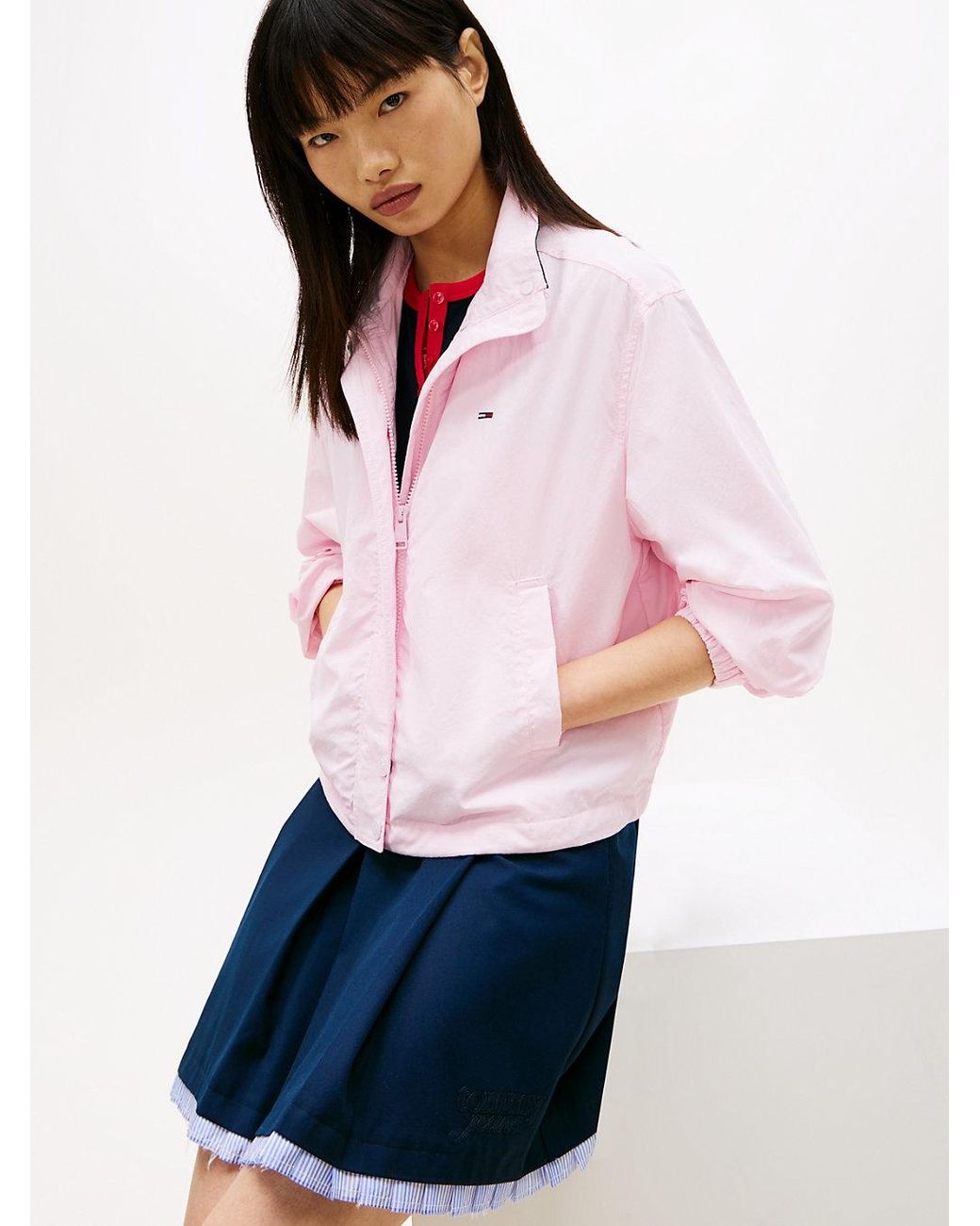 Tommy Hilfiger White Logo Collar Water Repellent Jacket