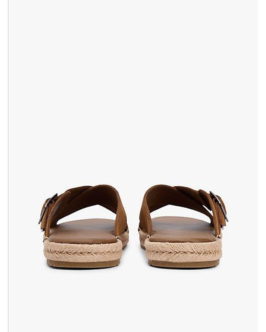 Tommy Hilfiger Flexibele Suède Sandaal Met Gesp in het Brown voor heren