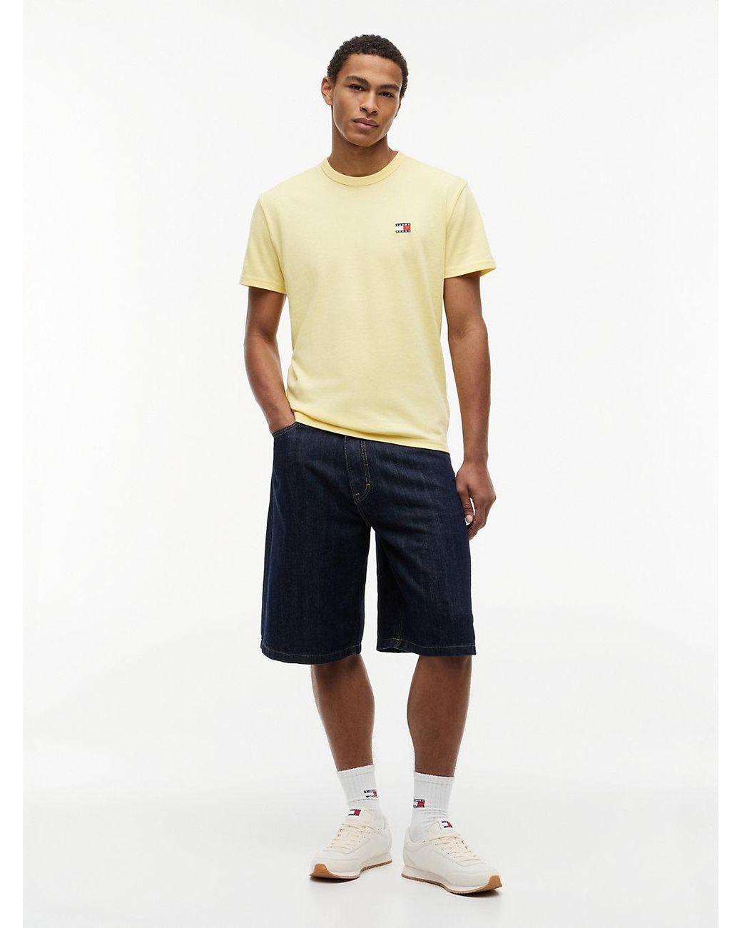 Tommy Hilfiger Yellow Tommy Flag Crew Neck T-shirt for men