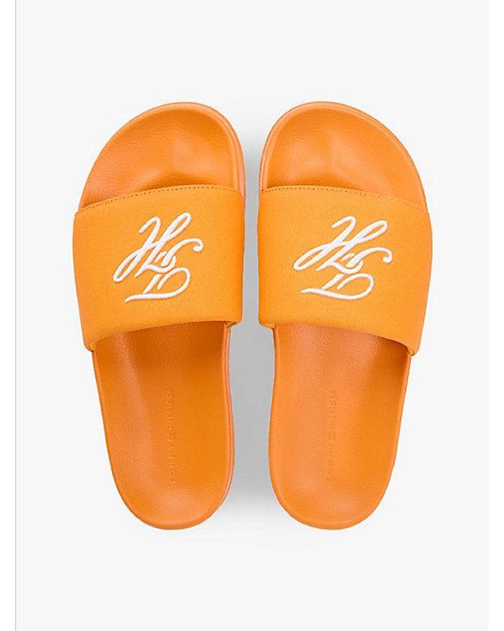 Tommy Hilfiger Canvas Badslipper Met Geborduurd Logo in het Orange voor heren