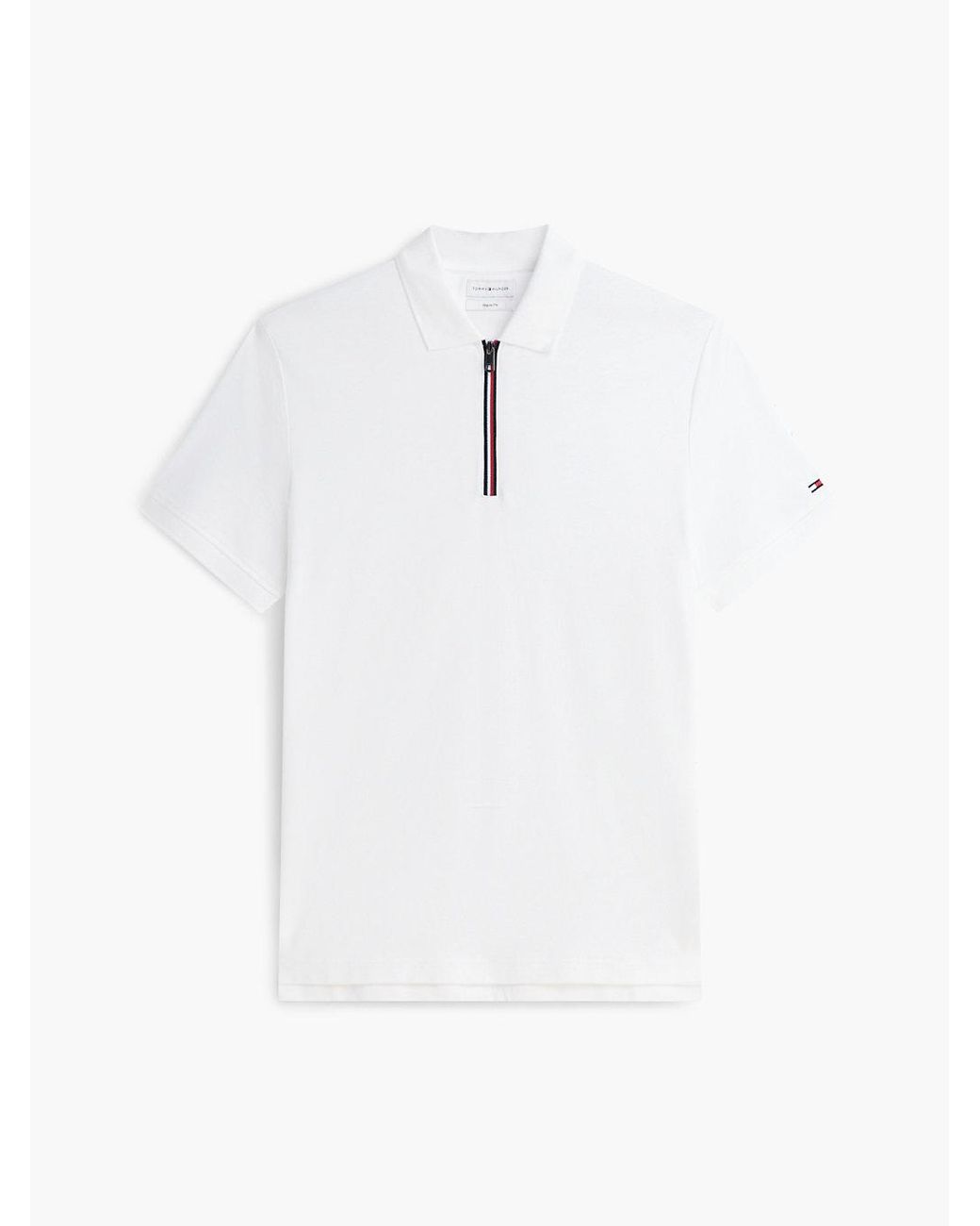 Tommy Hilfiger White Regular Fit Fluid Cotton Polo Shirt for men