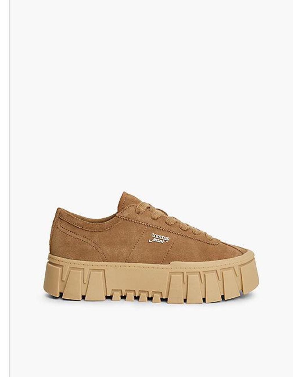 Tommy Hilfiger Brown Tommy Jeans Suede Logo Platform Trainers