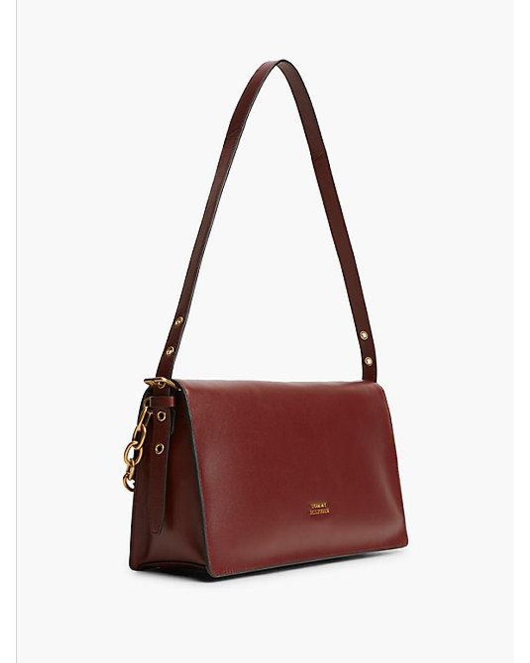 Tommy Hilfiger Purple Leather Chain Charm Shoulder Bag