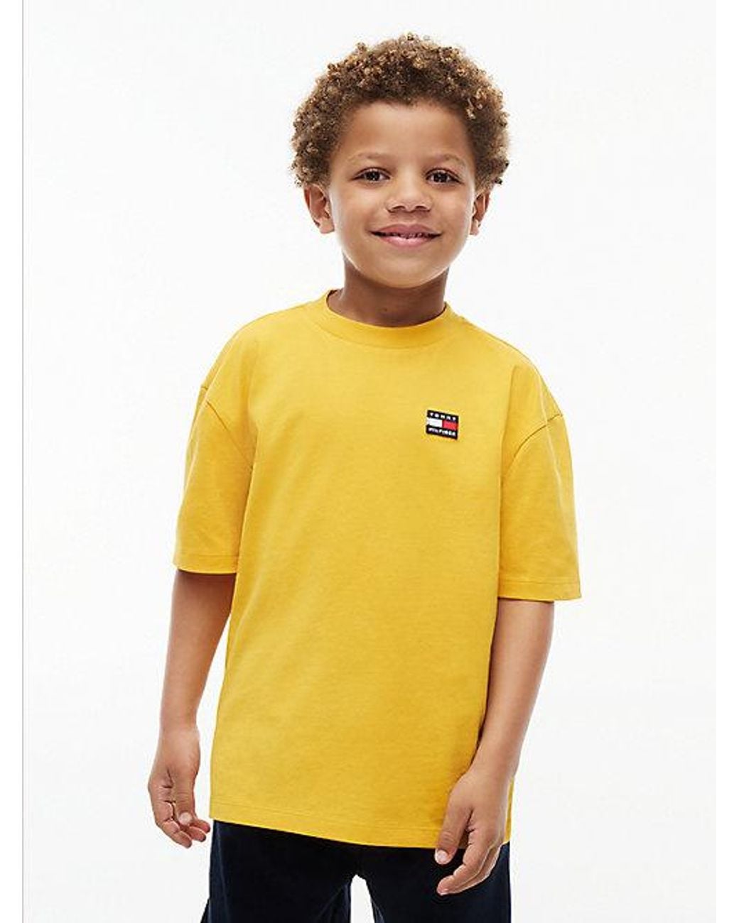 Tommy Hilfiger Yellow Heritage Flag Logo Relaxed Jersey T-Shirt