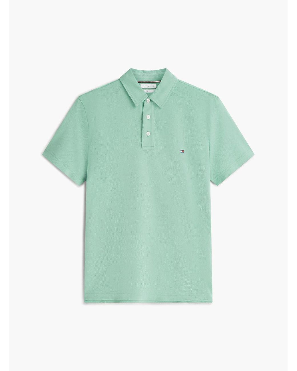 Tommy Hilfiger Green Regular Fit Mesh Jersey Polo Shirt for men