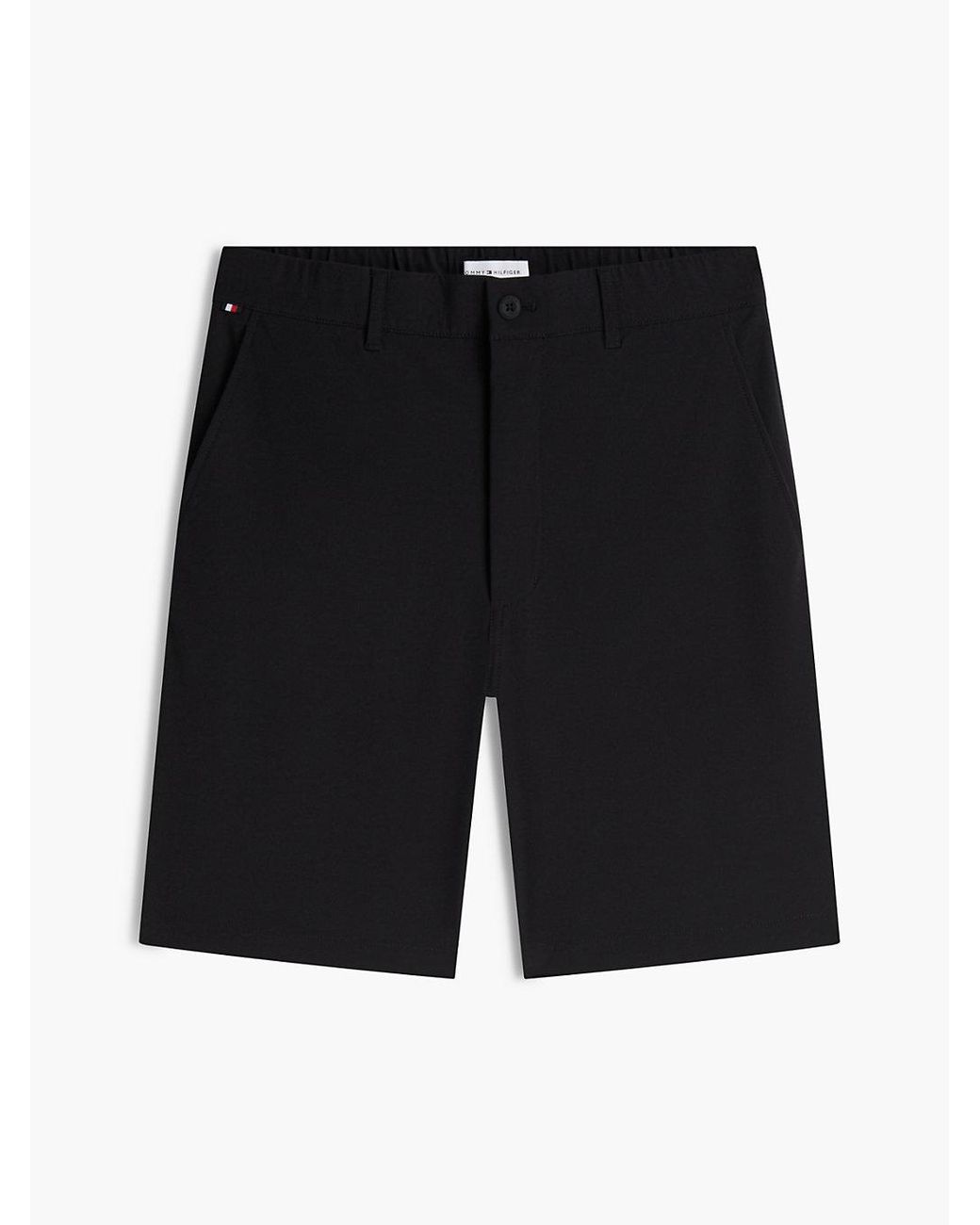 Tommy Hilfiger Black Dover Flag Embroidery Regular Fit Chino Shorts for men