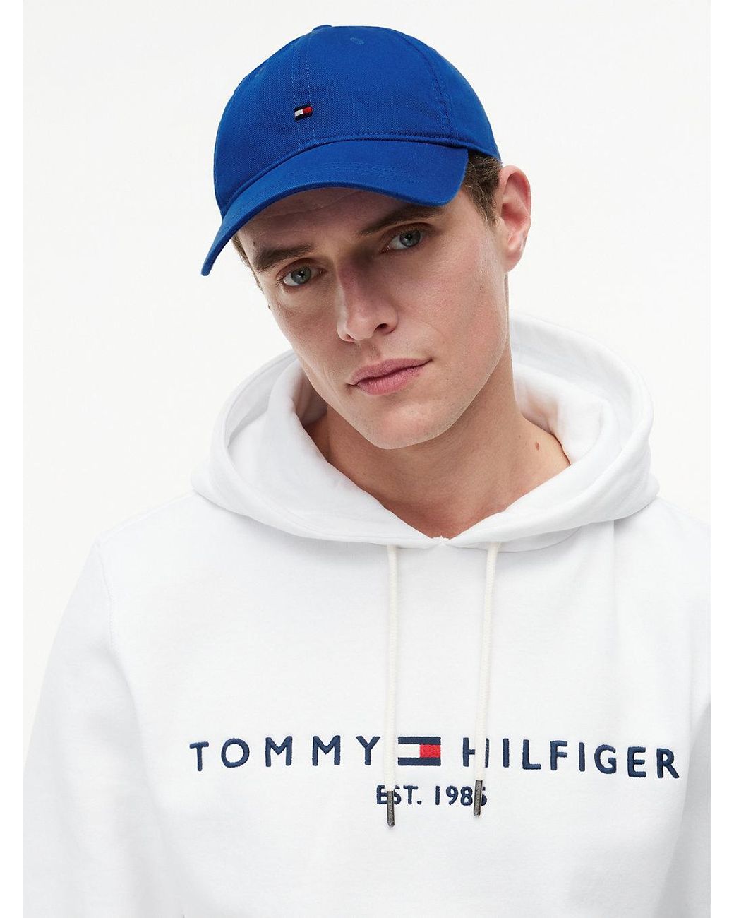 Tommy Hilfiger Blue Hilfiger Flag Embroidery Baseball Cap for men