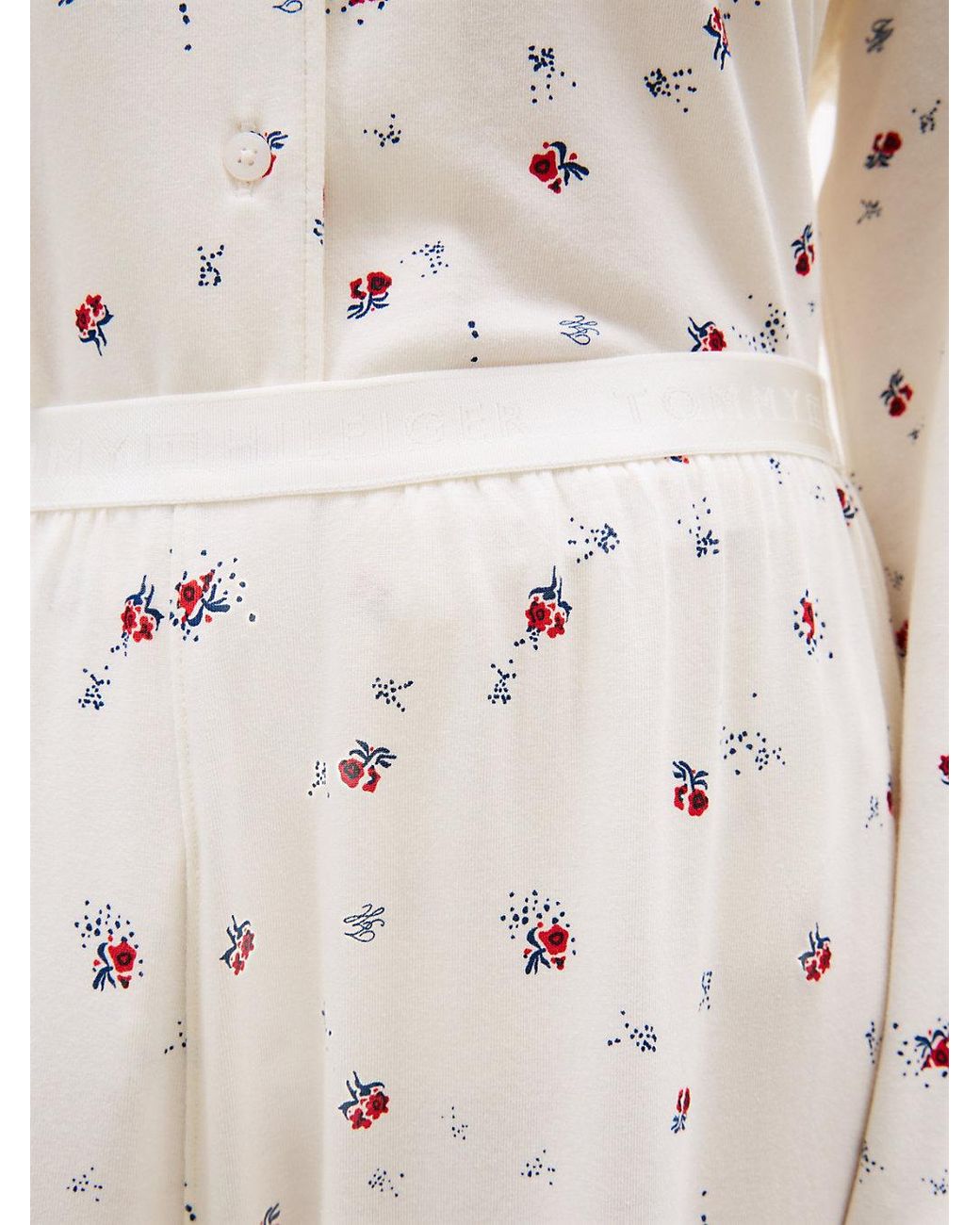 Tommy Hilfiger White Essential Print Pyjama Bottoms