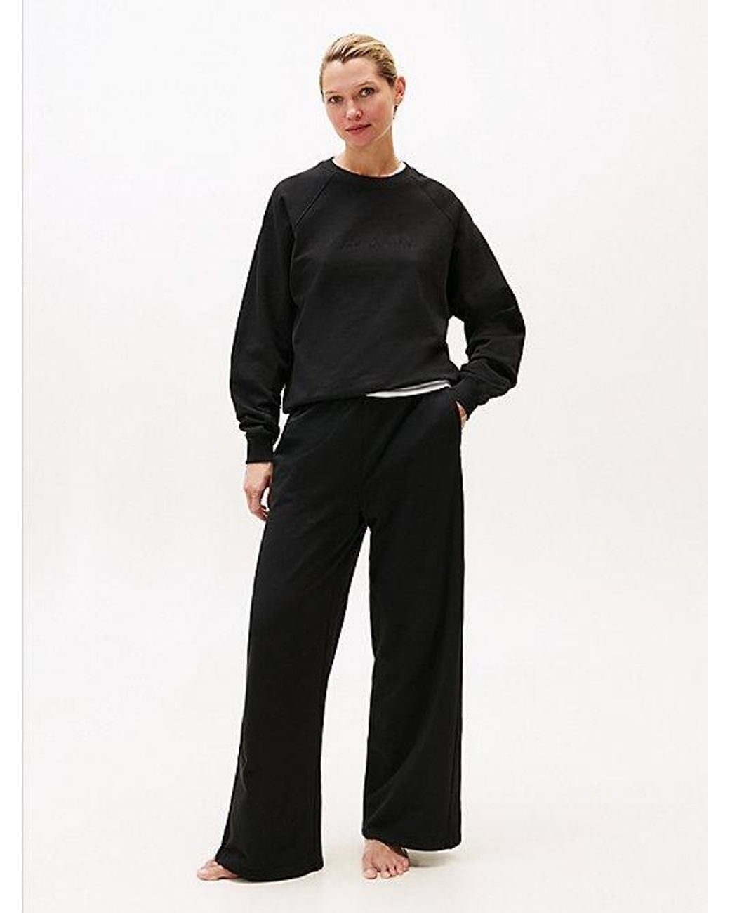 Tommy Hilfiger Black Essential Terry Lounge Sweatshirt