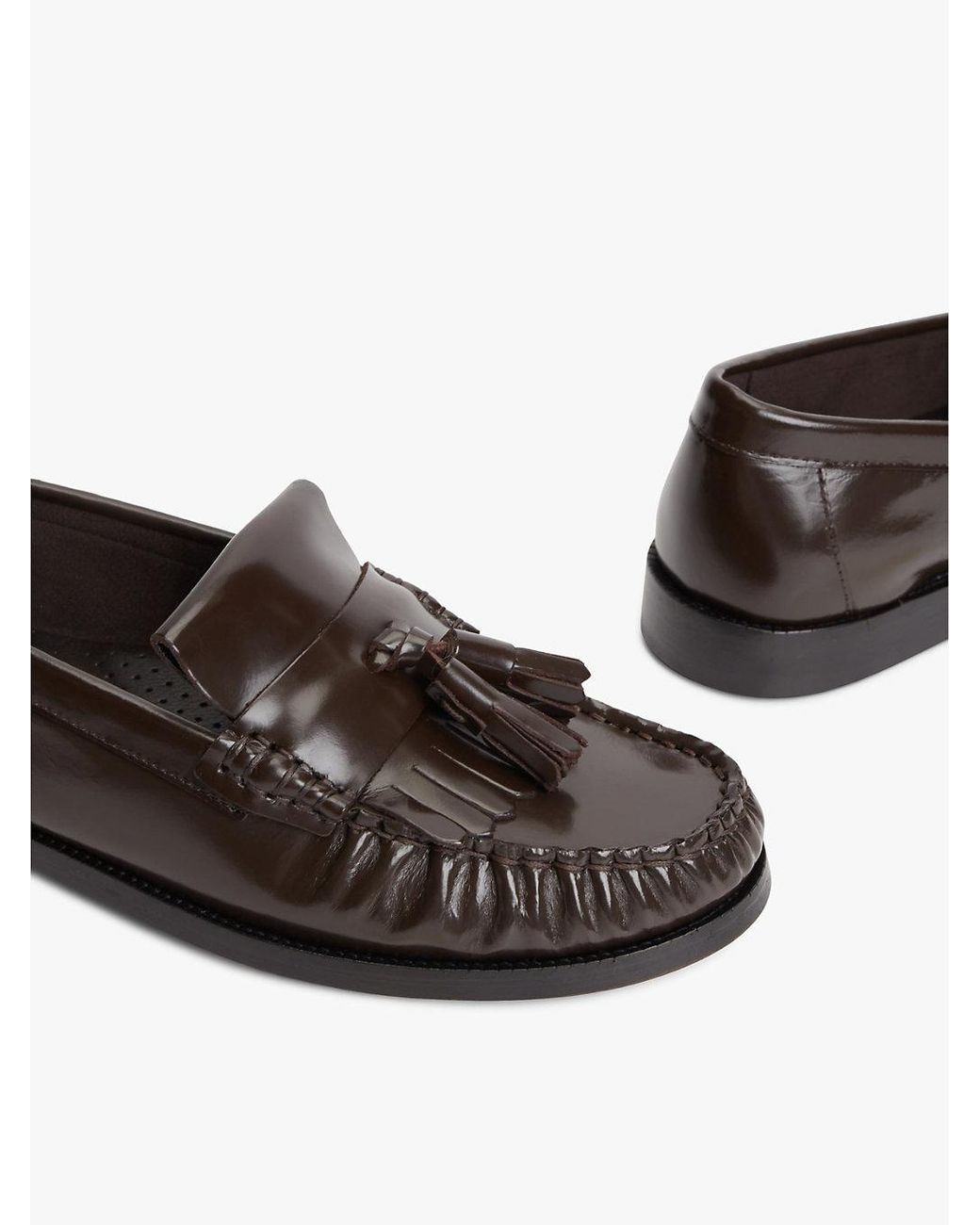 Tommy Hilfiger White Th Monogram Leather Tassel Loafers