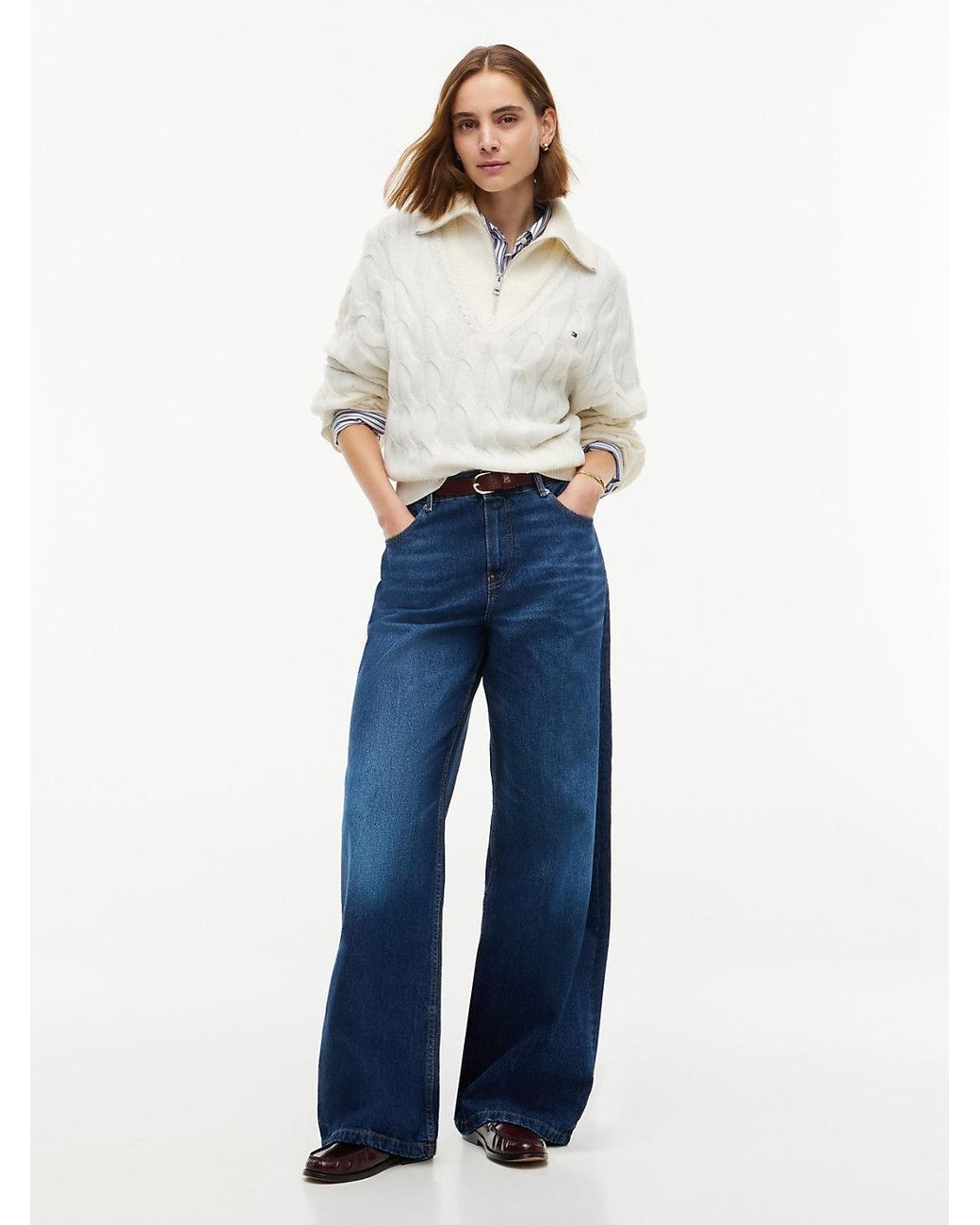 Tommy Hilfiger Blue Indie High Rise '70S Wide Jeans