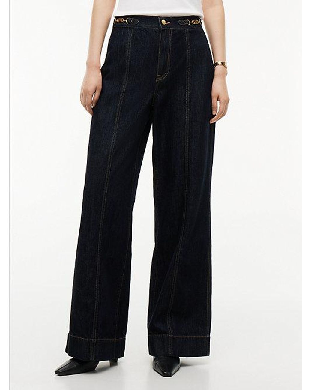 Tommy Hilfiger Blue Indie High Rise Wide Jeans