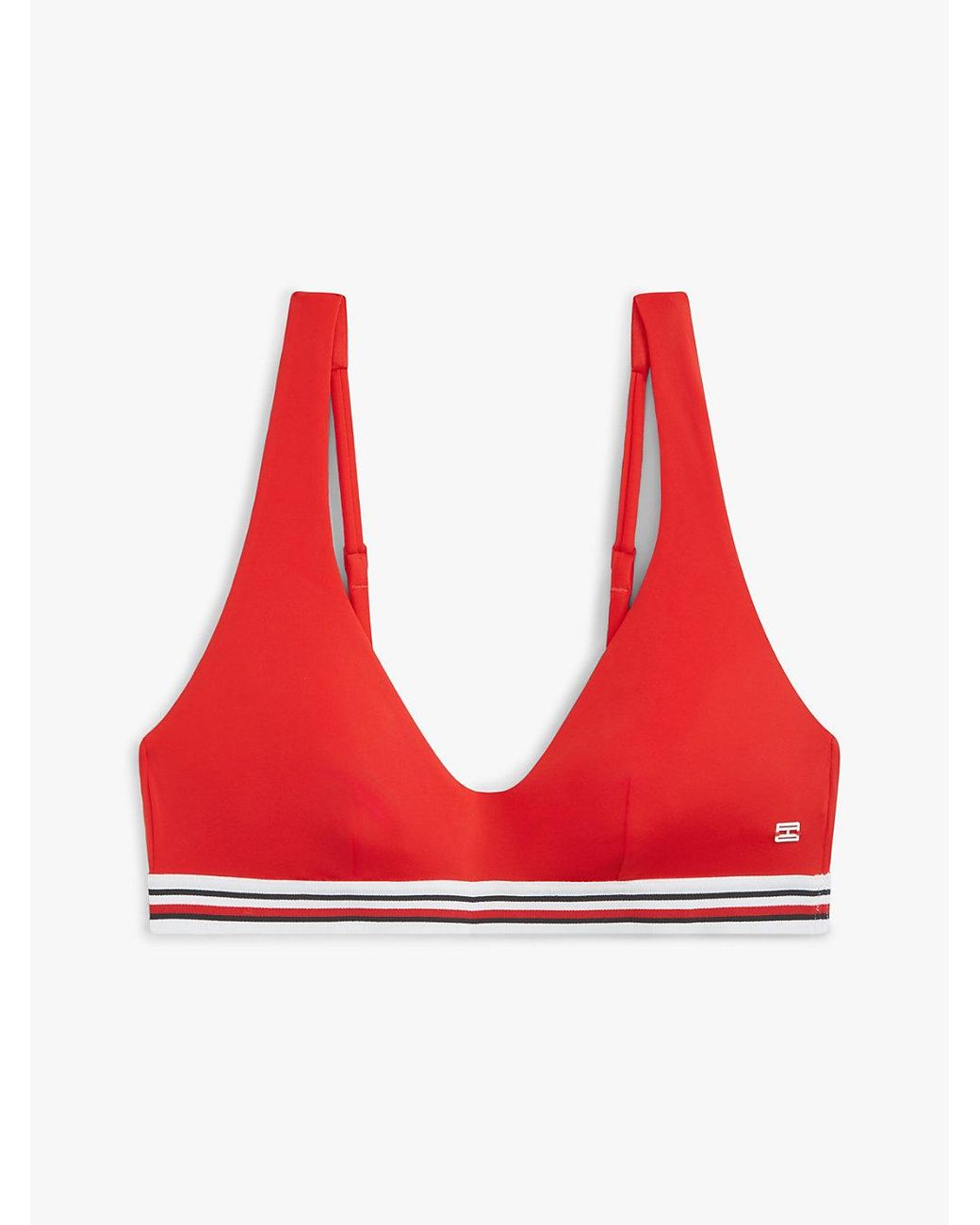 Tommy Hilfiger Red Global Stripe Bralette Bikini Top