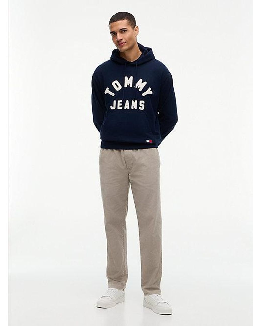 Tommy Hilfiger Blue Tommy Jeans Classic Logo Relaxed Fleece Hoody for men
