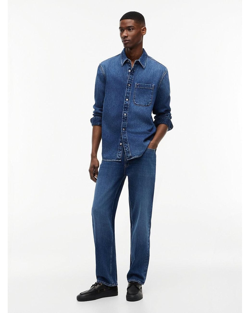 Tommy Hilfiger Blue Regular Fit Denim Shirt for men