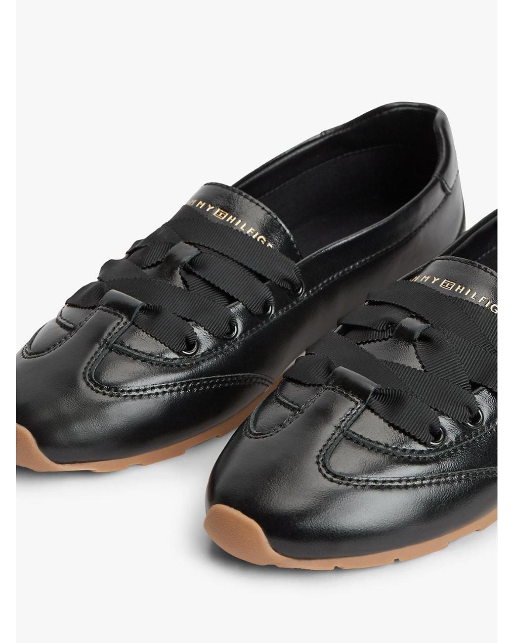 Tommy Hilfiger White Th Monogram Leather Ballet Trainers