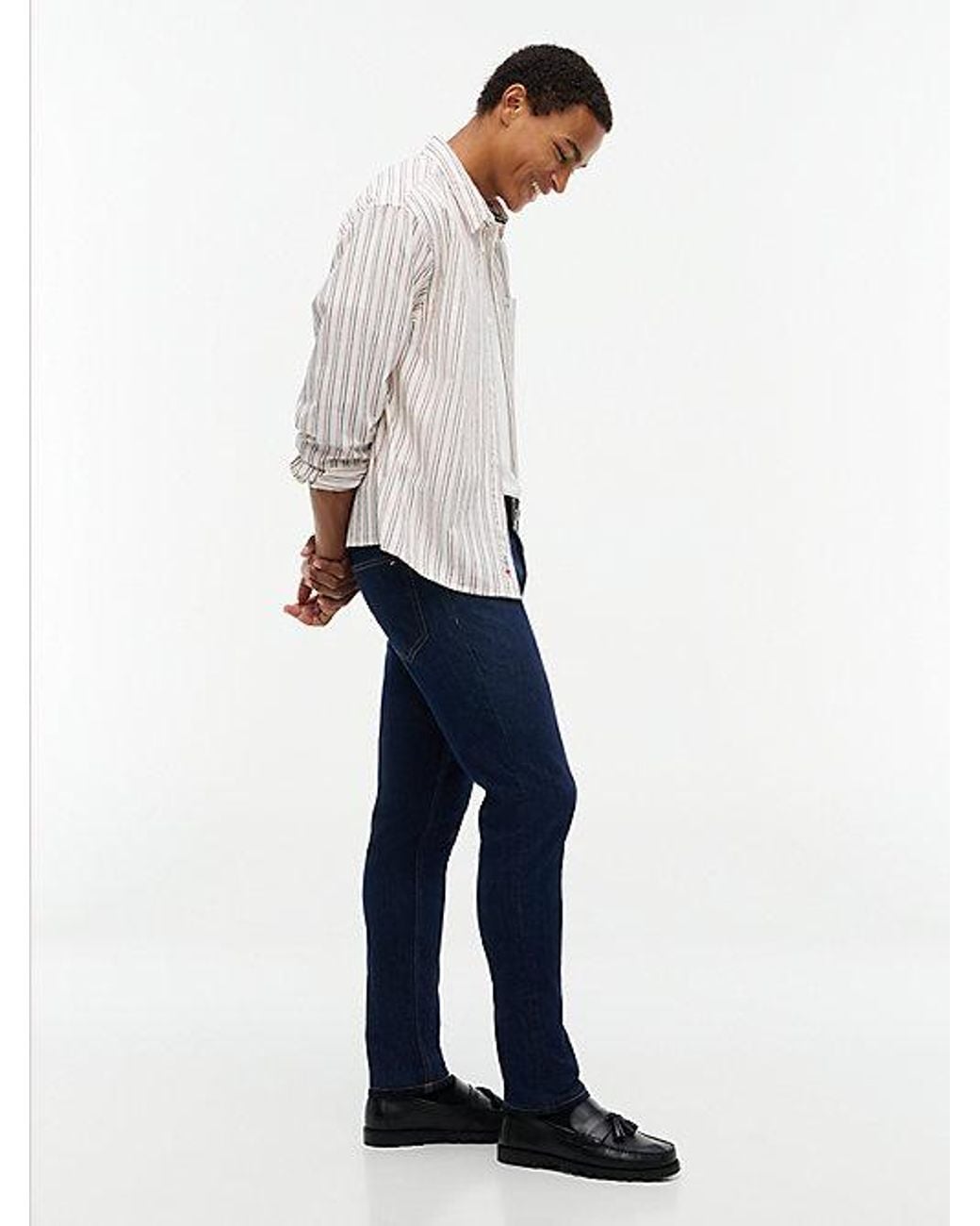 Tommy Hilfiger Blue Tommy Jeans Austin Slim Tapered Leg Topstitch Jeans for men