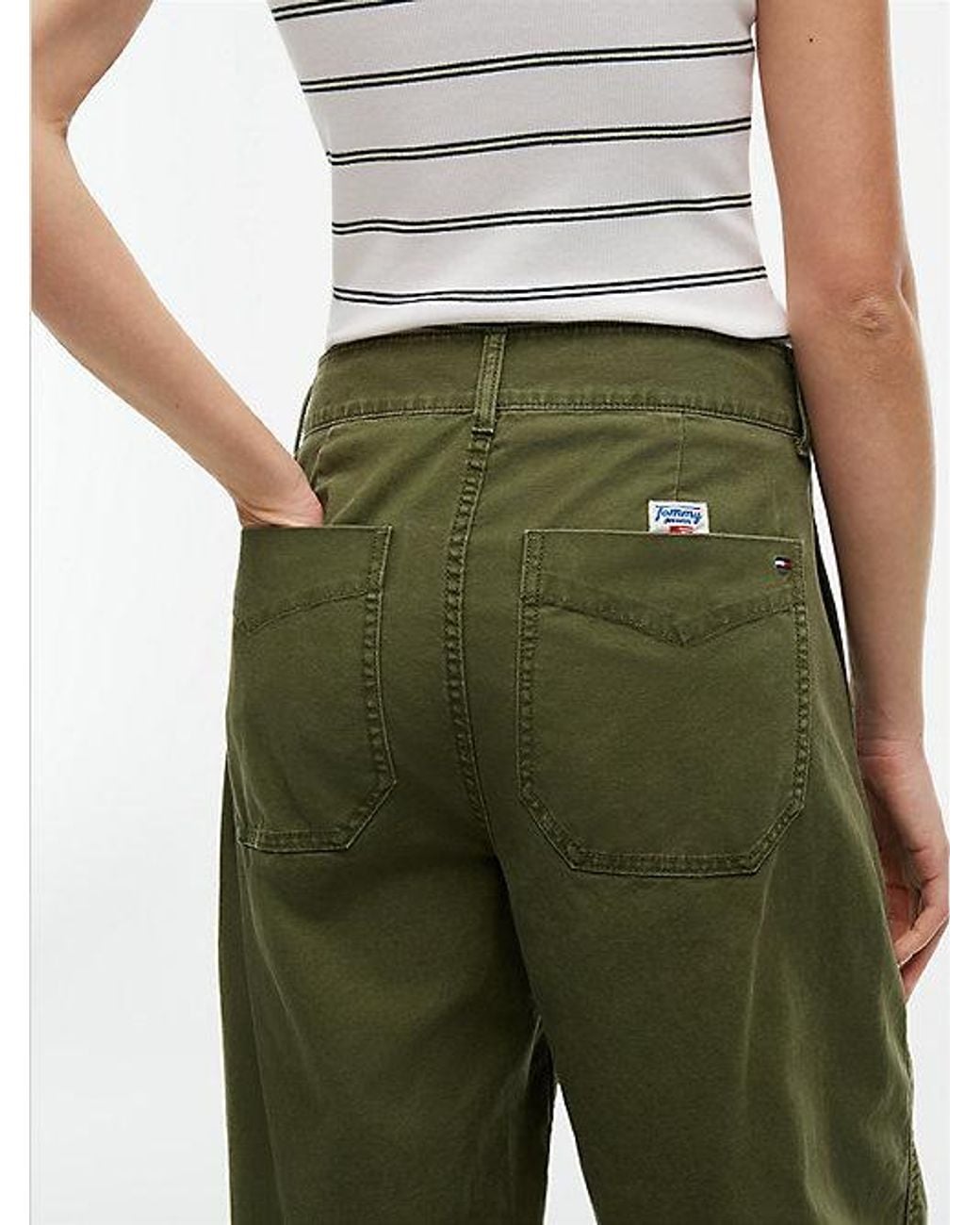 Tommy Hilfiger Green Tommy Jeans Barrel Leg Oxford Trousers