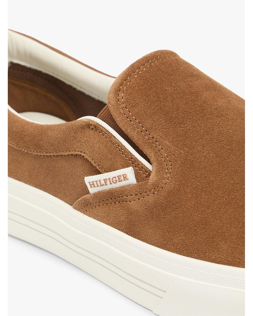 Tommy Hilfiger White Suede Slip-On Cupsole Trainers for men