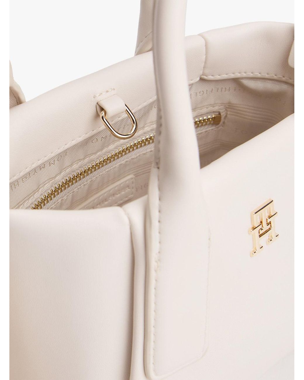 Tommy Hilfiger Natural Essential Metallic Logo Crossbody Tote Bag