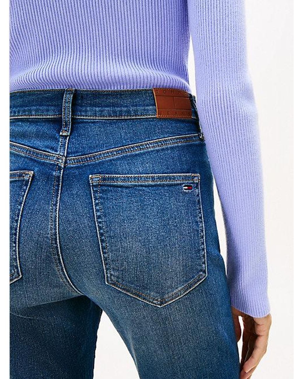 Tommy Hilfiger Blue Sylvia High Rise Skinny Flared Jeans