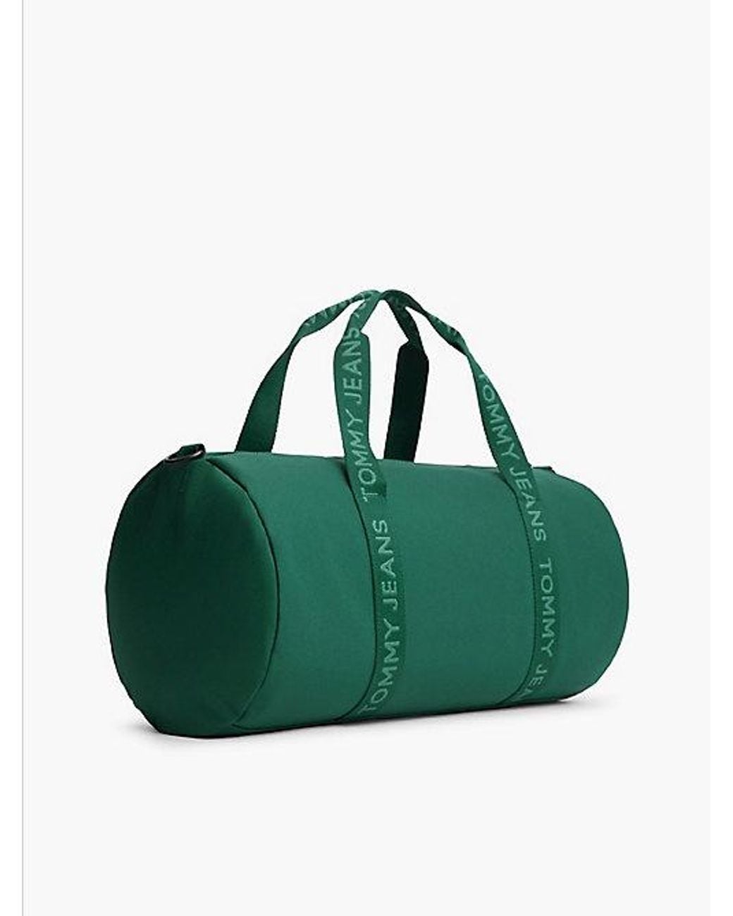 Tommy Hilfiger Green Essential Repeat Logo Textile Duffel Bag for men