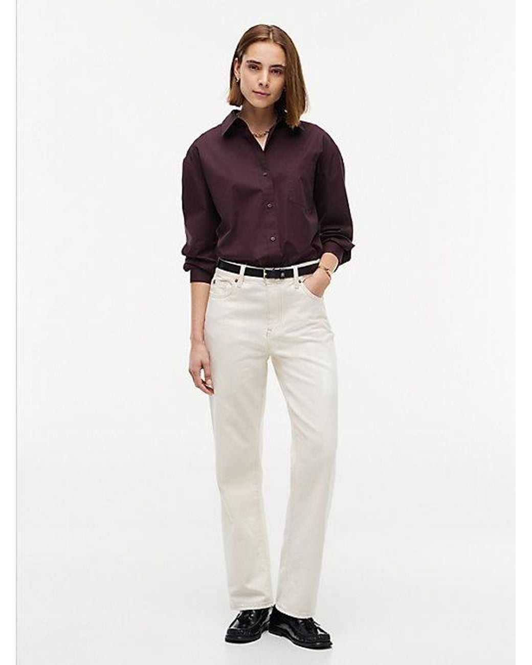 Tommy Hilfiger Purple Relaxed Fit Double Cuff Poplin Shirt