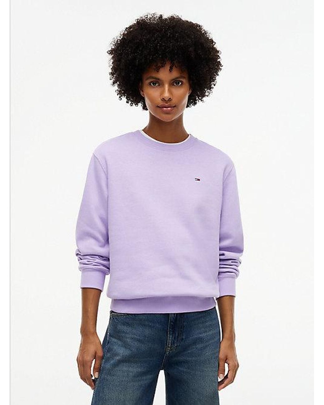 Tommy Hilfiger Purple Tommy Jeans Flag Embroidery Brushed Fleece Sweatshirt