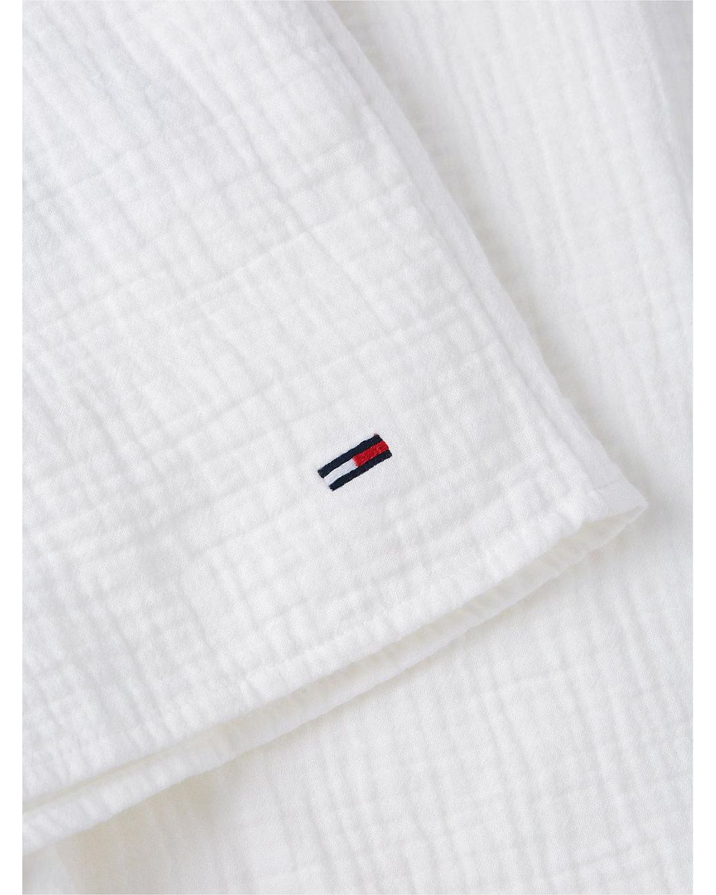 Tommy Hilfiger White Crinkle Textured Relaxed Shorts