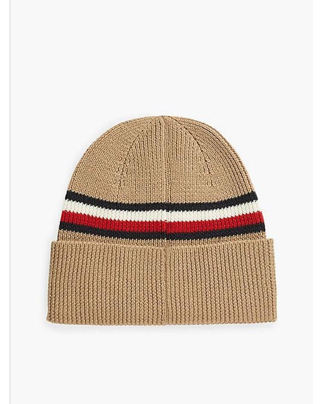 Tommy Hilfiger Natural Wool Blend Global Stripe Beanie for men