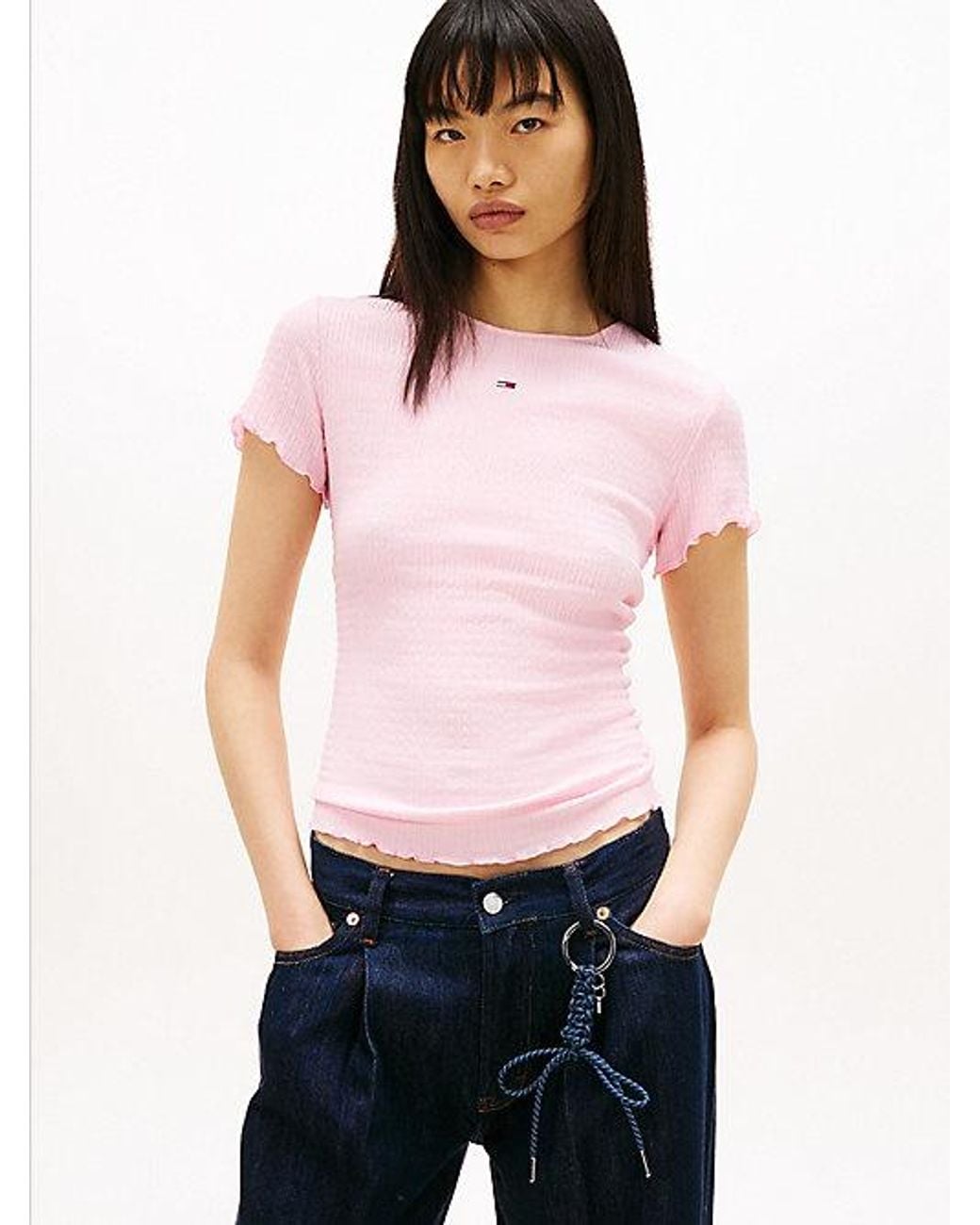 Tommy Hilfiger White Smock Slim Seersucker T-Shirt