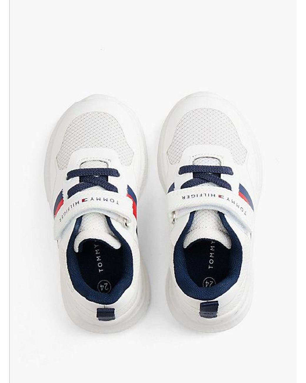 Tommy Hilfiger White Hook And Loop Mesh Trainers