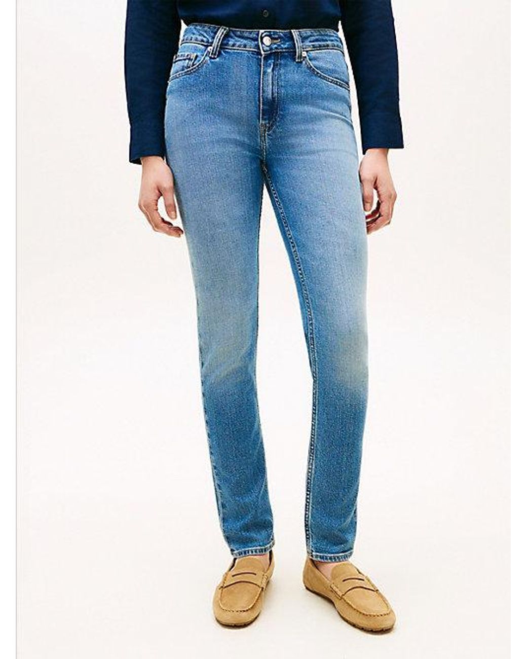 Tommy Hilfiger Blue Faded Mid Rise Slim Jeans