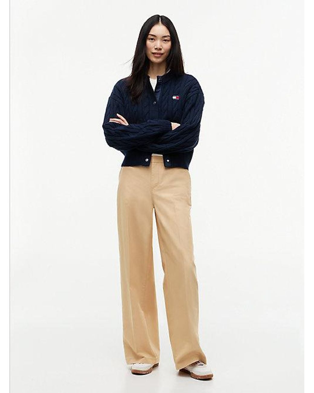 Tommy Hilfiger Natural Tommy Jeans Twill Wide Leg Chinos
