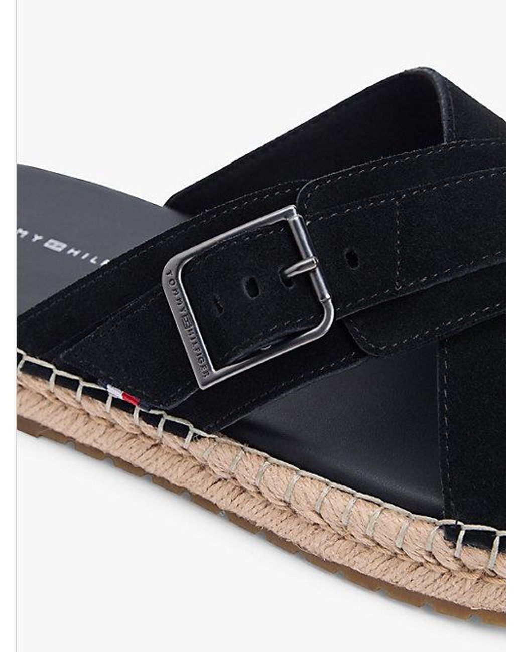 Tommy Hilfiger Flexibele Suède Sandaal Met Gesp in het Blue voor heren