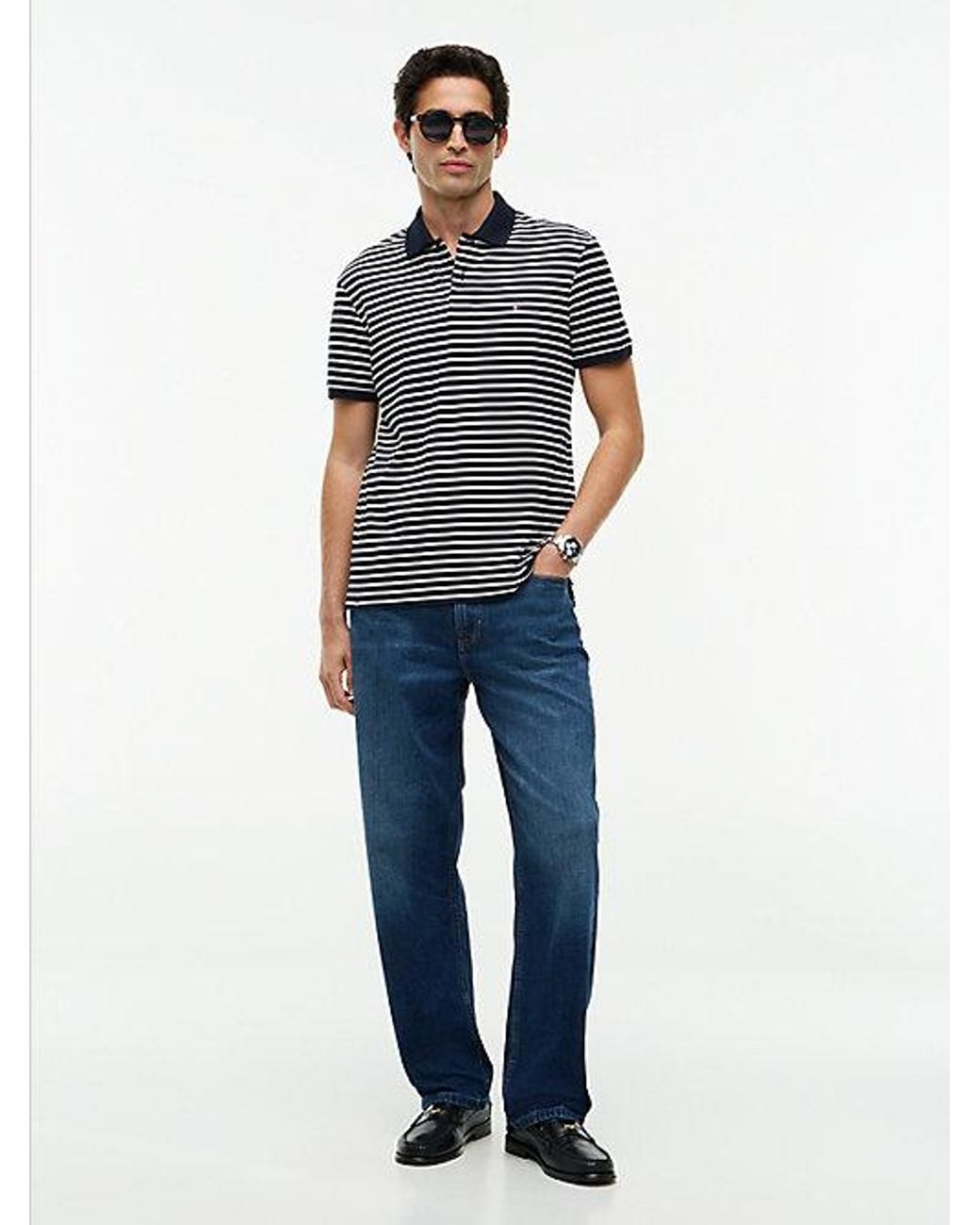 Tommy Hilfiger Blue Fluid Cotton Interlock Knit Polo Shirt for men