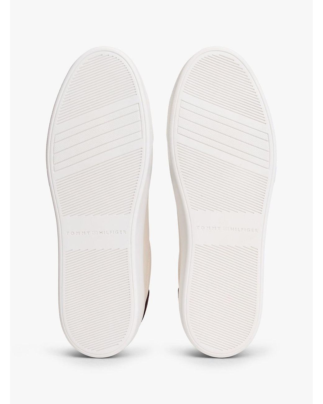 Tommy Hilfiger Natural Leather Cupsole Platform Trainers