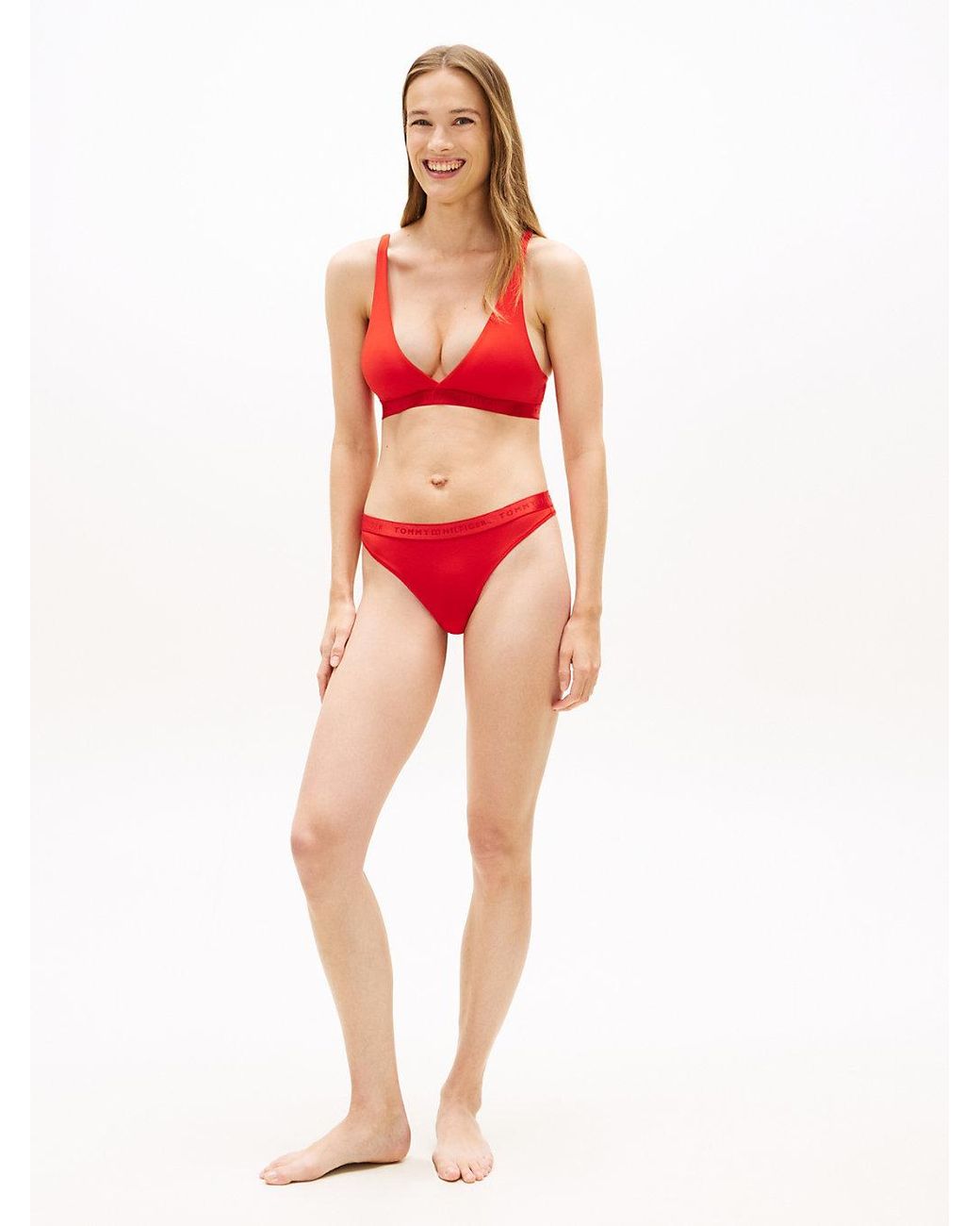 String À Ceinture Motif Logo Ton Sur Ton Tommy Hilfiger en coloris Red