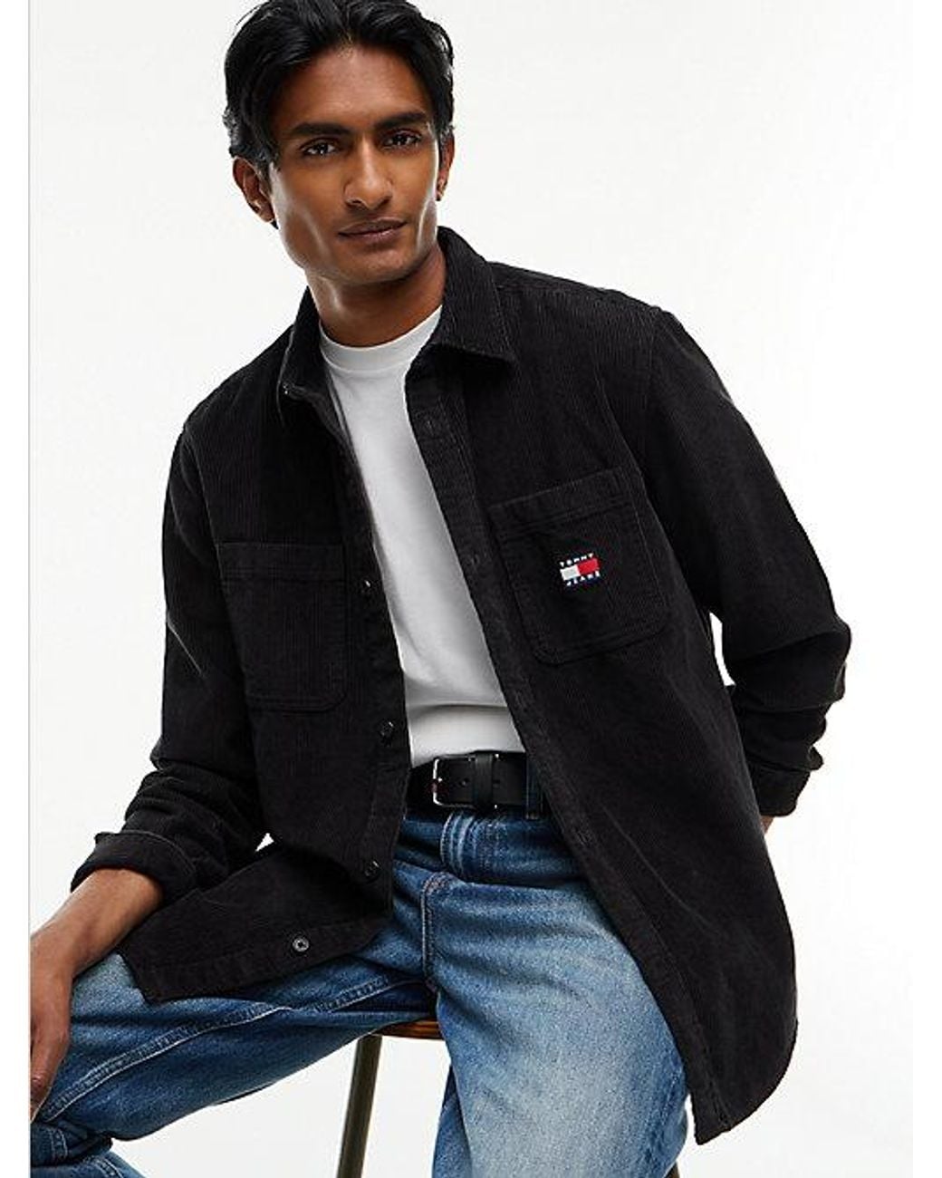 Tommy Hilfiger Blue Relaxed Fit Patch Pocket Corduroy Shirt for men