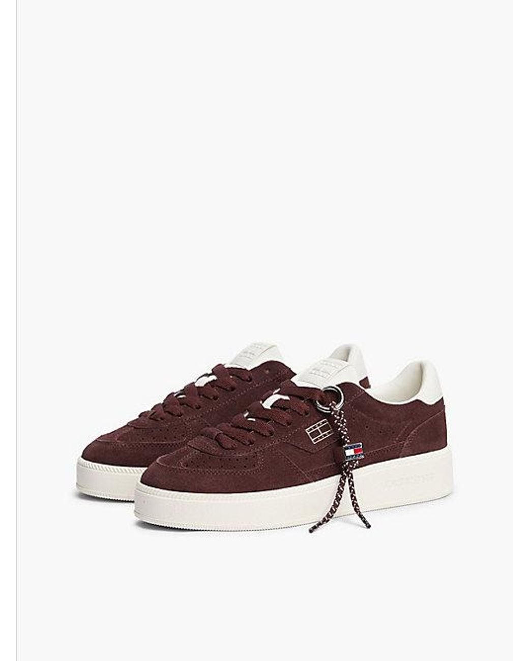 Tommy Hilfiger Brown Tommy Jeans The Greenwich Suede Logo Charm Trainers