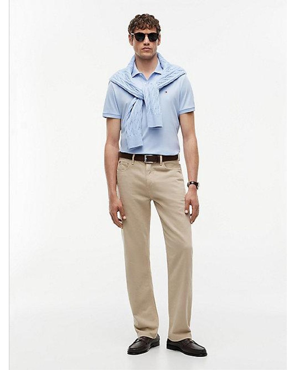 Tommy Hilfiger Interlock Gebreide Polo Van Soepel Katoen in het White voor heren