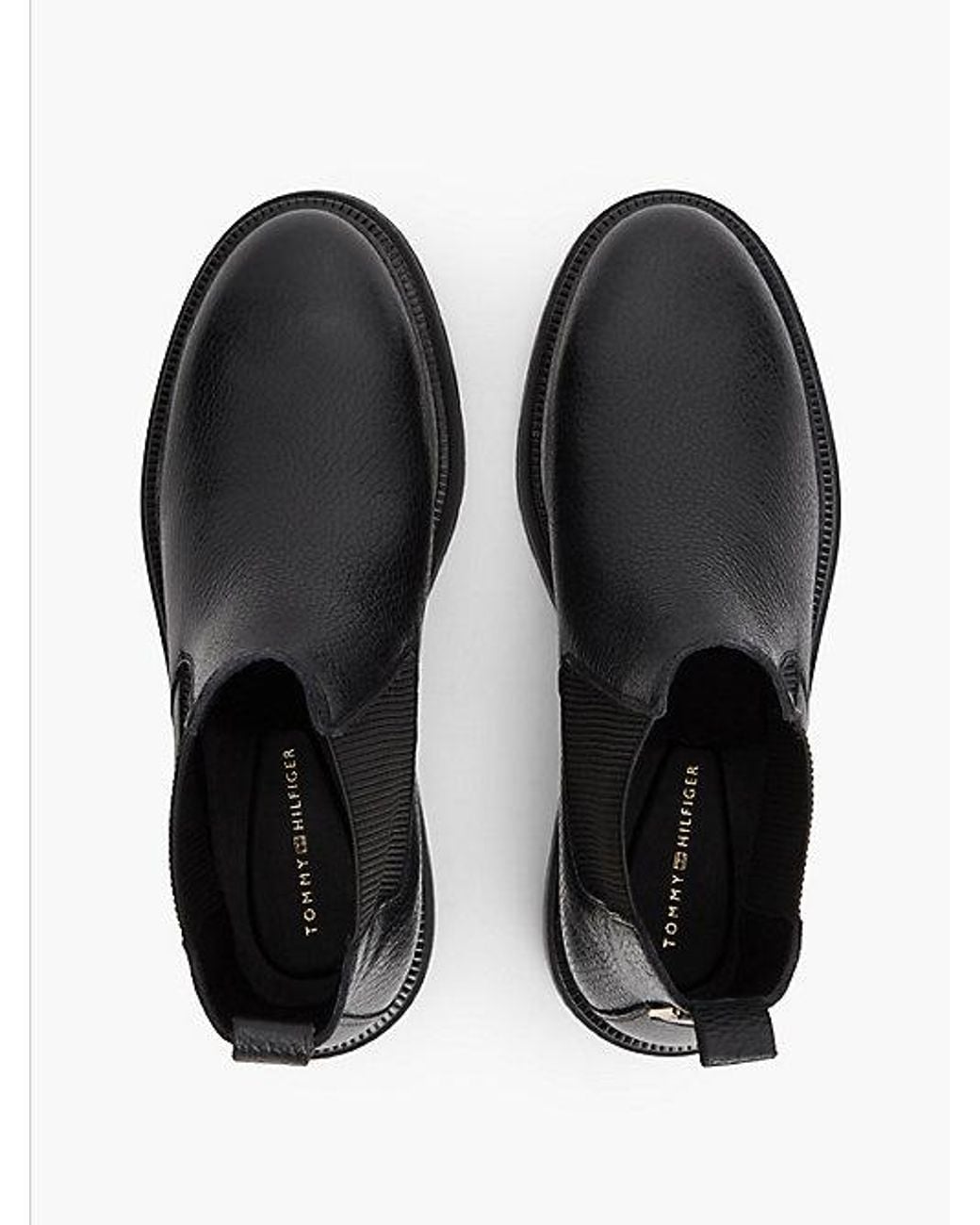 Tommy Hilfiger Black Pebble Grain Leather Chelsea Boots