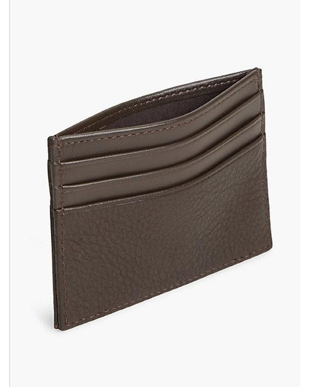 Tommy Hilfiger Brown Corporate Leather Credit Card Holder for men
